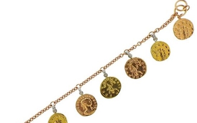 Roberto Coin 18k Gold Diamond Charm Bracelet
