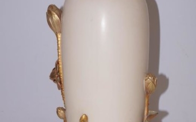 Royal Worcester Vase Gold Flowers. Height 37cm
