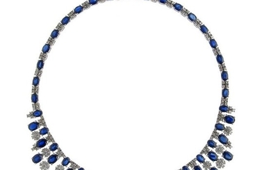 SAPPHIRES AND DIAMONDS NECKLACE