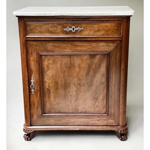 SIDE CABINET, early 19th century, French flame mahogany with...