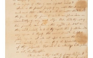 SPAFFORD, Horatio Gates, Sr. (1778-1832). Autograph letter signed ("Horatio Gates Spafford")