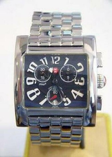 S/Steel MICHELE MW2 Square Chronograph Watch* EXLNT
