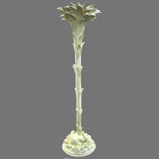 Serge Roche Attri. Plaster Palm Tree Floor Lamp