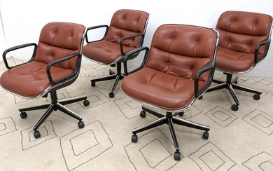 Set 4 Charles Pollock for Knoll Executive Armchairs.
