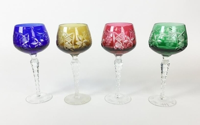 Set of 4 Cut to Clear Crystal Wines