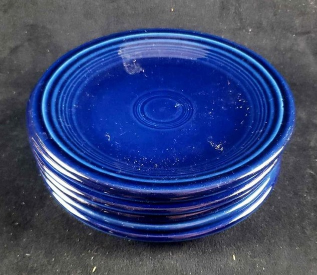 Set of 6 Cobalt Blue Homer Laughlin Fiesta Ware Salad