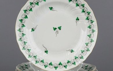 Set of Six Herend Persil Pattern Dinner Plates, 6