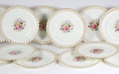 Set of Twelve Royal Worcester England Bone China Dinner Plates