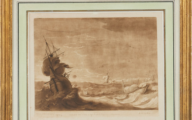 Ships on Stormy Seas, etching by Richard Earlom after Claude Lorrain, 1774.