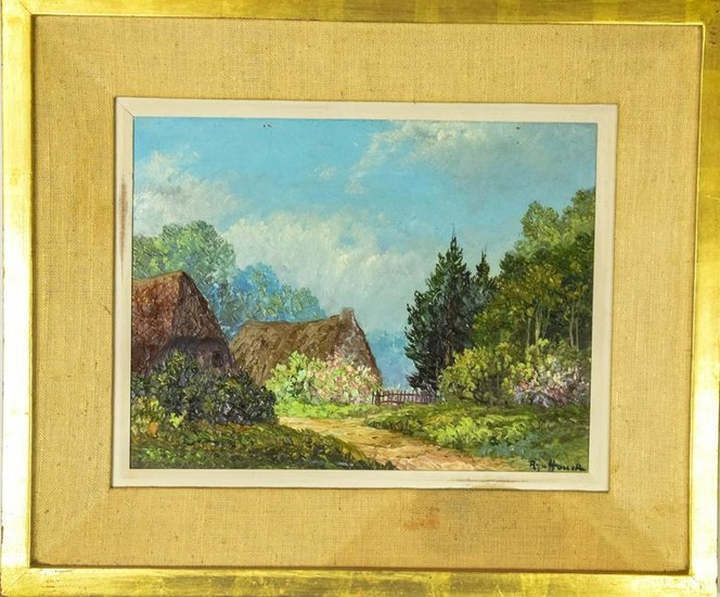 Signed High Impasto Landscape Scene Oil Painting