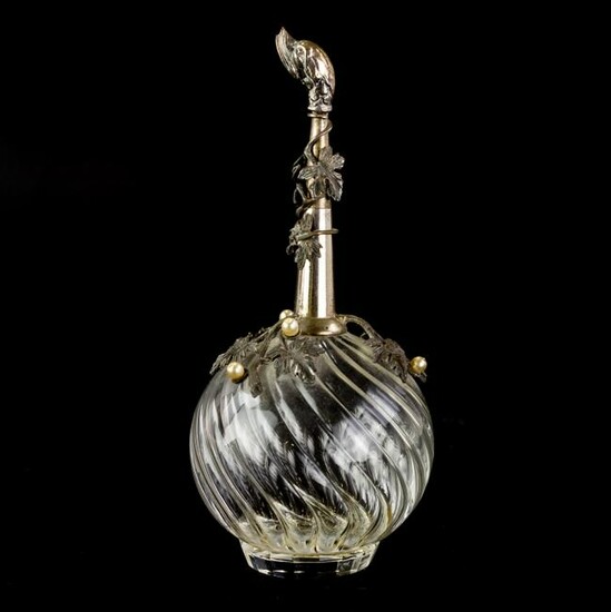 Silver Glass Ottoman Muslim Rose Water Sprinkler