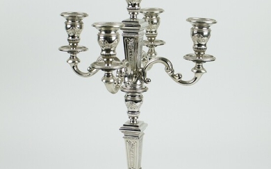 Silver candlestick with 5 arms