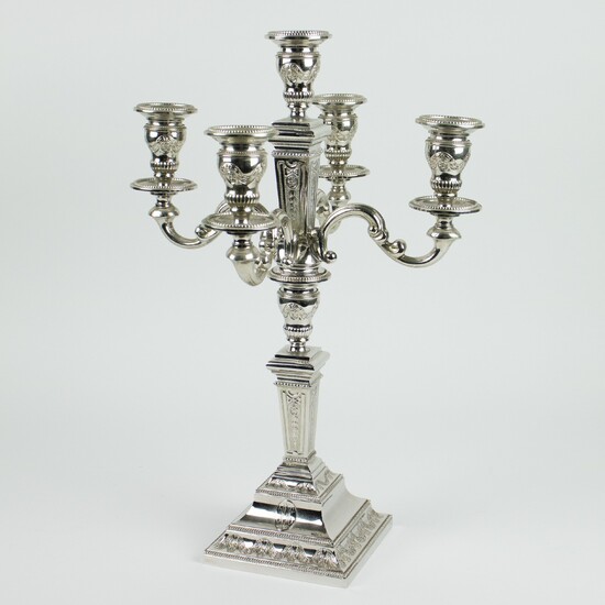 Silver candlestick with 5 arms