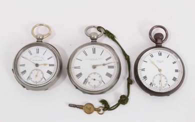 Silver cased Limit pocket watch and two other plated pocket watches (3)