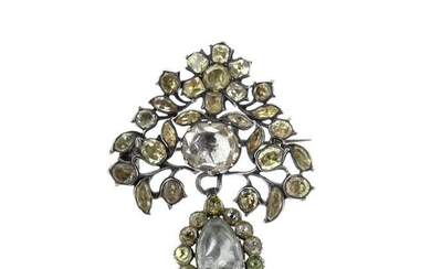 Silver pendant with quartz and topaz