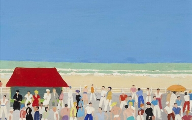 Sir Noël Coward, British 1899–1973 - Brighton Beach; oil on canvas board, signed lower left 'Noel Coward, 22.5 x 30.1 cm (ARR) Provenance: private collection, Boston; Christie's, Modern British Art Online, 24th November 2017, lot 81; private...