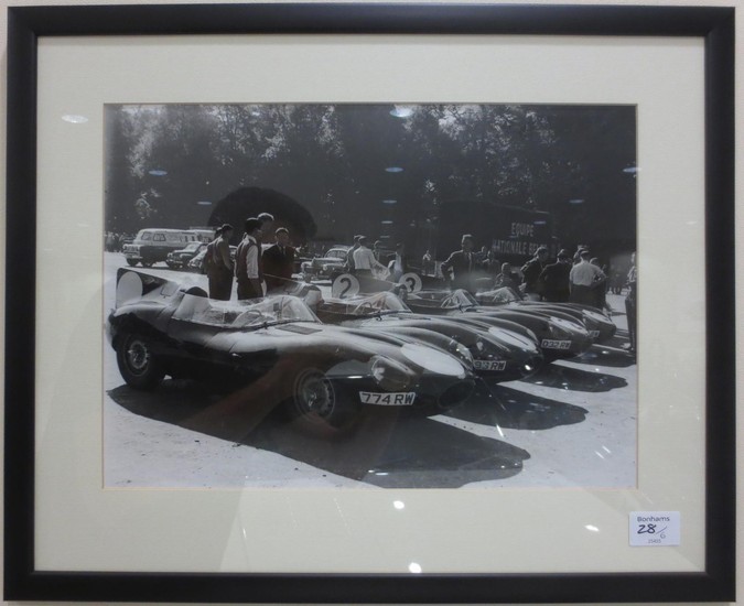 Six monochrome motorsport photographs