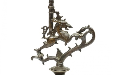 South India, Tamil Nadu, Nayak, a bronze candlestick, 17th-18th century
