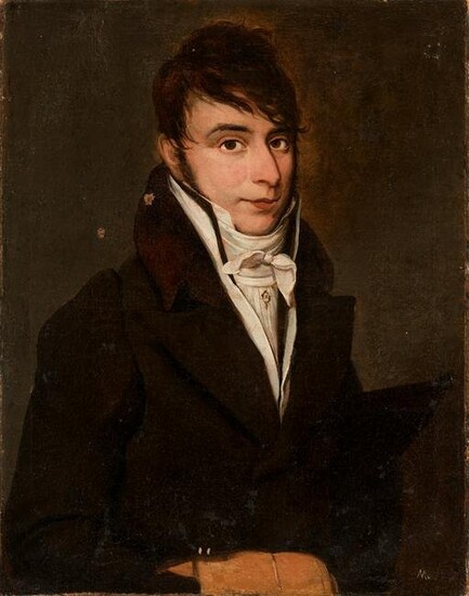 Spanish school; c. 1810. "Portrait of a gentleman." Oil on canvas. Relined. Presents restorations