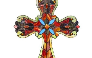 Stained Art Glass Hanging Cross