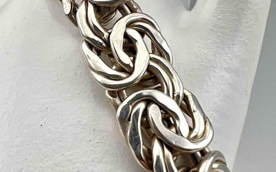 Sterling Silver Byzantine Chain Link Bracelet