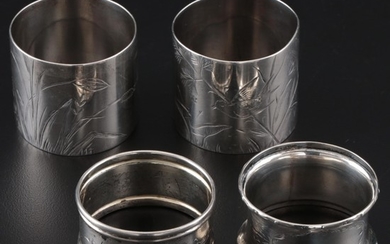 Sterling Silver and Silver Plate Napkin Rings, Late 19th Century