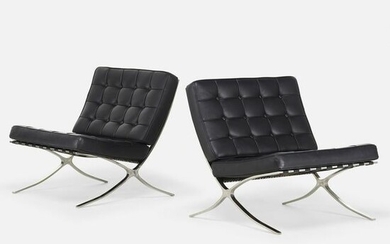 Style of Ludwig Mies van der Rohe, Lounge chairs, pair