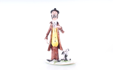 T.P. Ceramics Hand Made Man With Dog Figurine