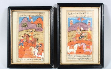 TWO 18TH / 19TH CENTURY FRAMED INDO PERSIAN MINATURE