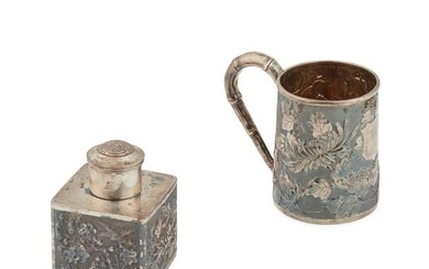 TWO CHINESE EXPORT SILVER WARES LATE QING
