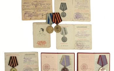 TWO DOCUMENTED GROUPS OF SOVIET RUSSIAN MEDALS