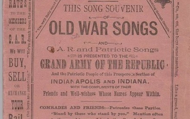 This Song Souvenir Of Old War Songs And G.a.r. And