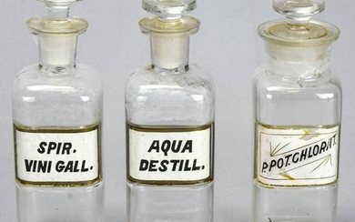 Three Antique C 1900 Medical Apothecary Bottles