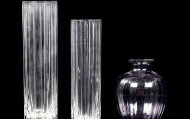Three Baccarat Glass Vases