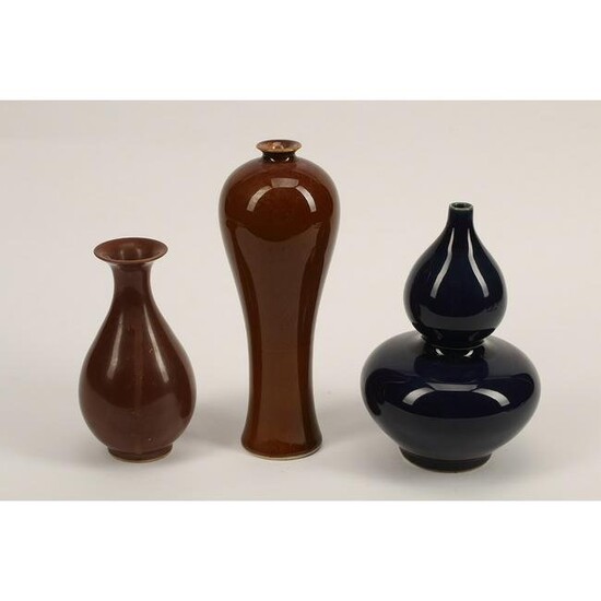 Three Monochrome Chinese Porcelain Vases