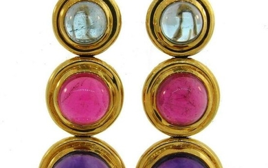 Tiffany Paloma Picasso Gemstones Gold Earrings 1980s