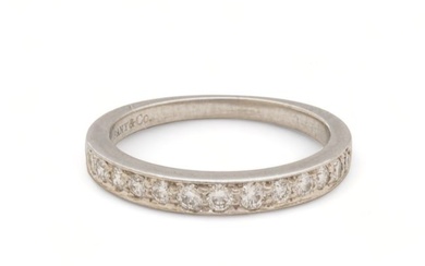 Tiffany & Co. (American) Diamond And Platinum Wedding Band, Size 4.5