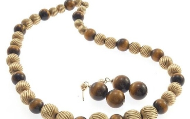 Tiger's Eye, 14k Yellow Gold, Gold-Filled Jewelry Suite