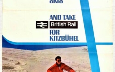 Travel Poster Kitzbuhel Megeve Cortina Ski British