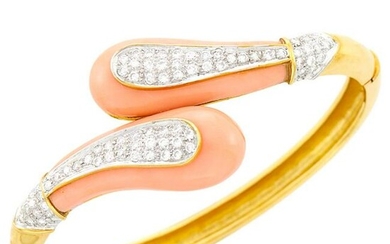 Two-Color Gold, Angel Skin Coral and Diamond Crossover