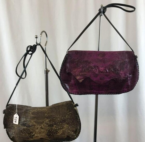 Two Handmade Ann Turk Reptile Leather Shoulder Bags