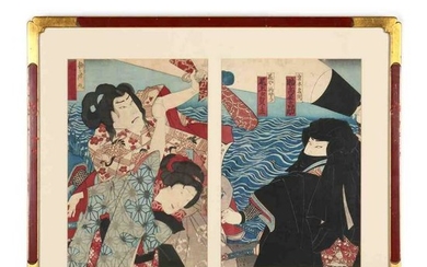 Two Japanese Edo Period Woodlbock Prints