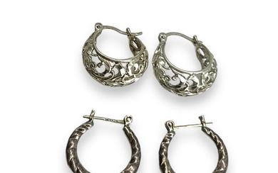 Two Pair Sterling Silver Earrings