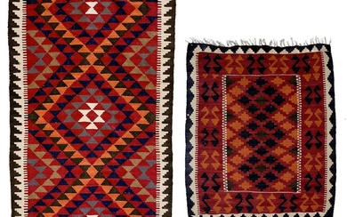 Two Persian kelim rugs.