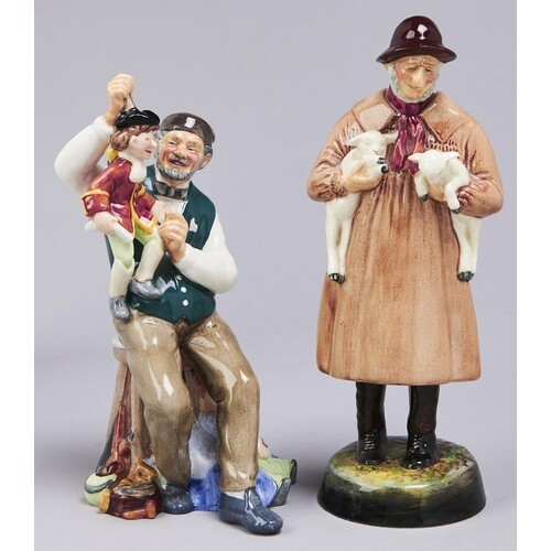 Two Royal Doulton earthenware figures of The Puppetmaker and...