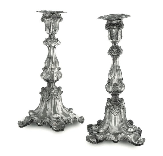Two silver candle holders, Austria-Hungary, late 1800s