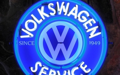 VW Volkswagen Service Neon Sign with Backplate