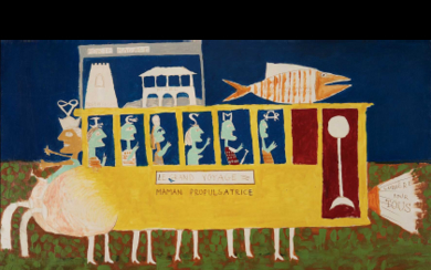 Victor Brauner ( Piatra Neamt 1903 - Parigi 1966 ) , "Le Grand Voyage" 1949 oil on canvas cm 115x208 Provenance Acquired directly from the artist Private collection, France Private collection,...