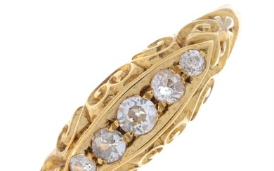 Victorian 18ct gold diamond five-stone ring