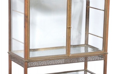 Victorian Neoclassical Style Bronze and Glass Vitrine Cabinet